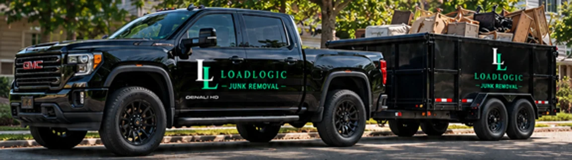 Load Logic pickup truck and dump trailer